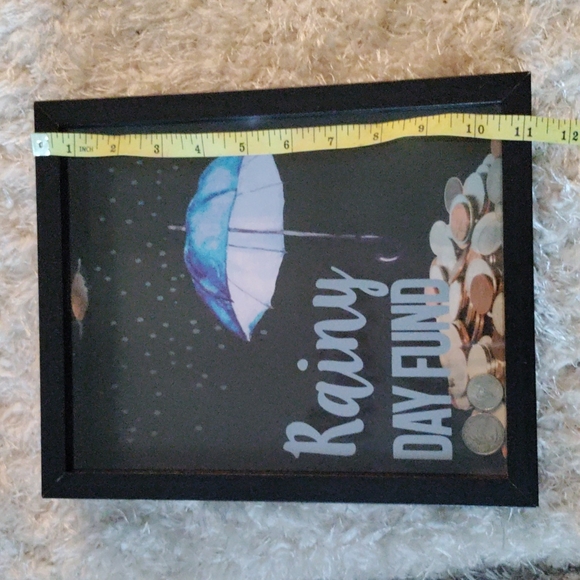 🆕 ⛈️RAINY DAY GLASS PICTURE FRAME MONEY 🏦 - Picture 6 of 7